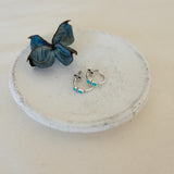 Turquoise Enamel Ethnic Huggie Hoop Earrings