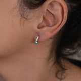 Turquoise Enamel Ethnic Huggie Hoop Earrings