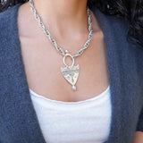 Silver Tuareg Coptic Shield Pendant Necklace