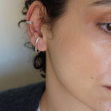 Single Silver Long Lobe Hugger Earring