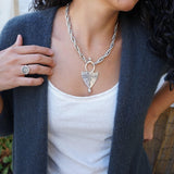 Silver Tuareg Coptic Shield Pendant Necklace