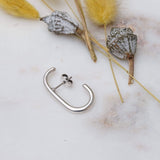 Single Silver Long Lobe Hugger Earring