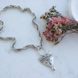 Silver Tuareg Coptic Shield Pendant Necklace