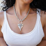 Silver Tuareg Coptic Shield Pendant Necklace