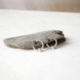Silver Open Hoop Earrings with One Ball