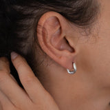 Silver Small Molten Hoop Earrings