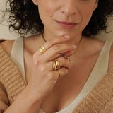 Χρυσό σφυρήλατο ασύμμετρο δαχτυλίδι