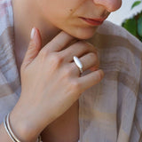 Silver Disc/Boomerang/Oval Signet Ring
