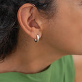 Silver Small Molten Hoop Earrings