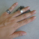 Simple Silver Thick Band Open Ring