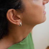 Silver Small Molten Hoop Earrings