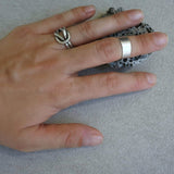 Simple Silver Thick Band Open Ring