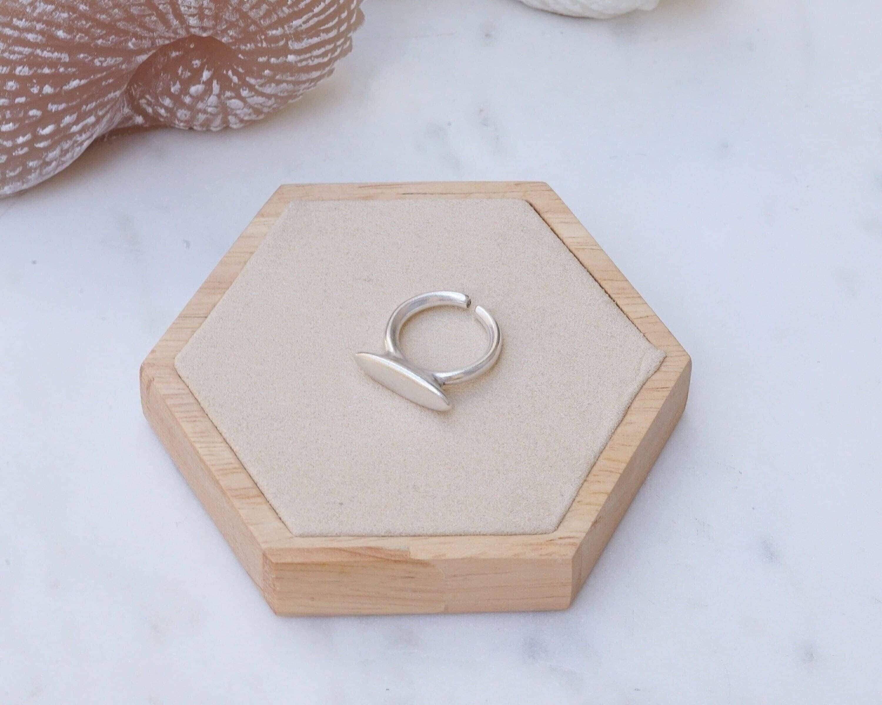 Silver Disc/Boomerang/Oval Signet Ring