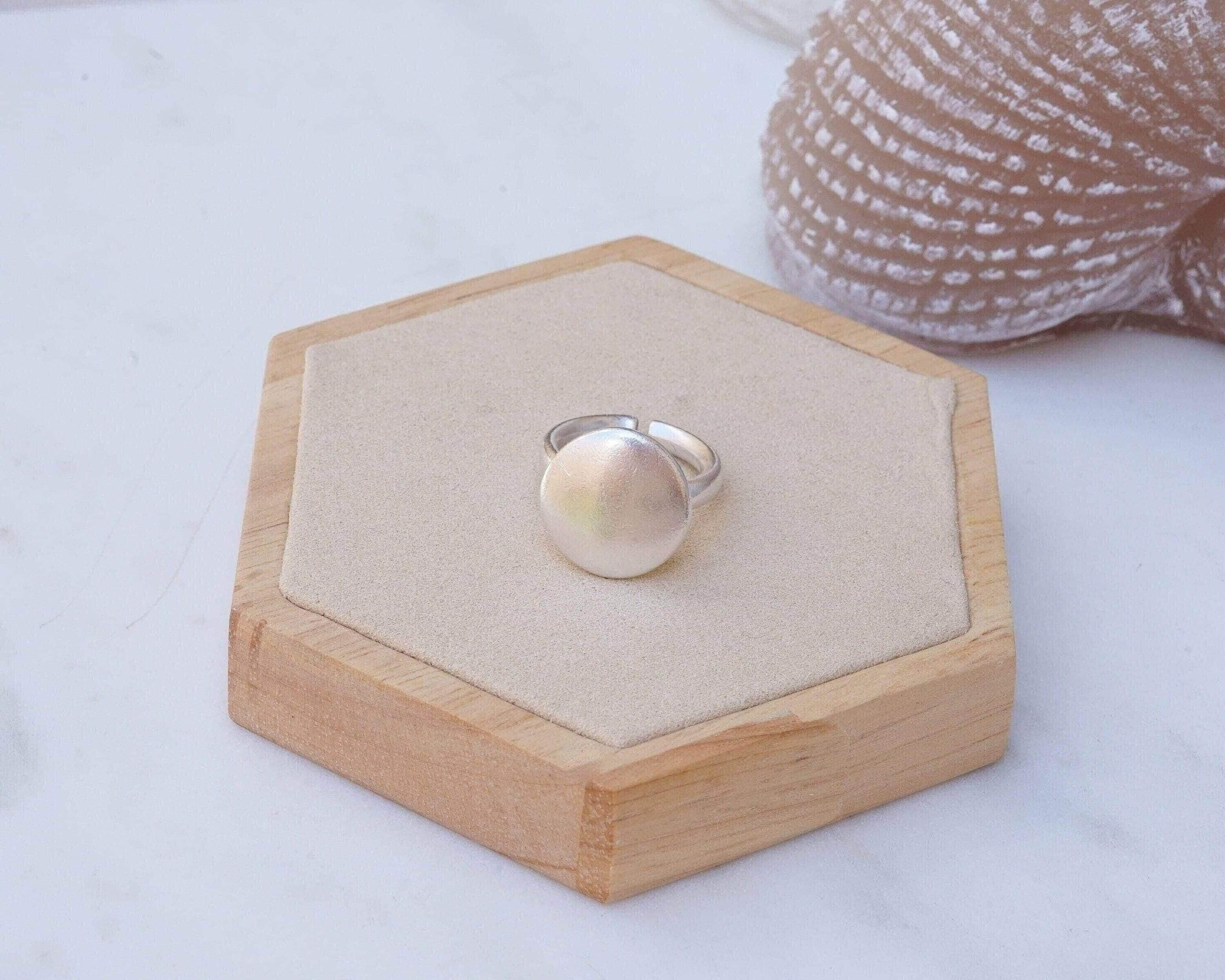 Silver Disc/Boomerang/Oval Signet Ring