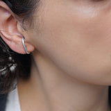 Single Silver Short Lobe Hugging Earring