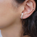 Single Silver Short Lobe Hugging Earring