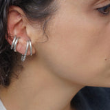 Single Silver Short Lobe Hugging Earring