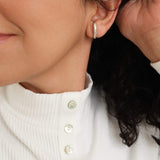 Single Silver Short Lobe Hugging Earring