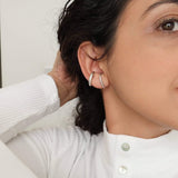 Single Silver Short Lobe Hugging Earring