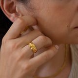Gold Hammered Ring
