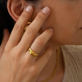 Gold Hammered Ring