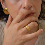 Gold Hammered Ring