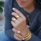 Gold Bold Floral / Sade Dome Ring