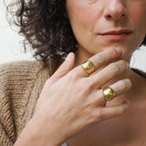 Gold Bold Floral / Sade Dome Ring