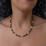 Black Gold Short Beaded Necklace