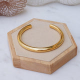 Gold Thick HammeredSimple Shiny Bold Cuff Bracelet