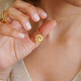 Gold Wave Pendant Necklace - 18k Gold Plated Stainless Steel Dainty Boho Layering Jewelry