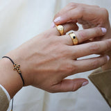 Gold Floral Stamp Signet Ring