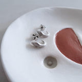 Silver Snake Stud Earrings