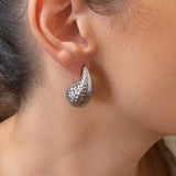 Forged Silver bold earrings