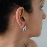 Silver Bold Drop-Shaped Earrings
