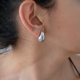 Silver Bold Drop-Shaped Earrings