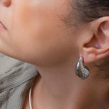 Forged Silver bold earrings