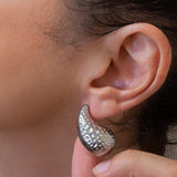 Forged Silver bold earrings