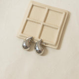 Silver Bold Drop-Shaped Earrings