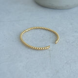 Gold Round Ball Beaded Bangle Bracelet