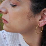 Classic Gold Hammered Hoop Earrings