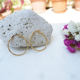 Classic Gold Hammered Hoop Earrings