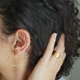 Classic Gold Hammered Hoop Earrings