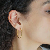 Classic Gold Hammered Hoop Earrings