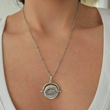 Silver Vintage-Style Evil Eye Protection Necklace