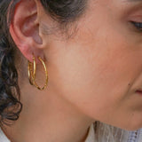Classic Gold Hammered Hoop Earrings