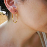 Classic Gold Hammered Hoop Earrings