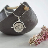 Silver Vintage-Style Evil Eye Protection Necklace
