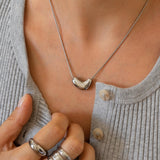 Silver Bold Heart Necklace