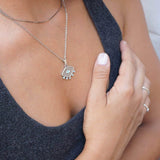 Large Silver Dainty Evil Eye Protection Pendant